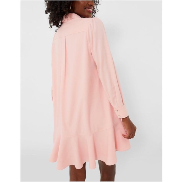 NWT TUCKERNUCK Peach Pink Crepe Callahan Collared Button Down Shirt Dress Size L - Picture 5 of 14